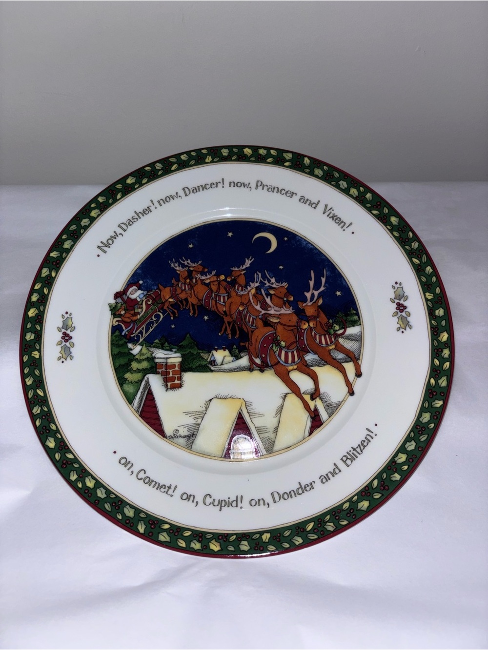 Portmeirion Studio A Christmas Story dinner plate Now Dasher Now Dancer Series 3